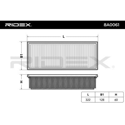 RIDEX 8A0061 Air Filter for Audi