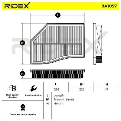 RIDEX 8A1057 Air filter
