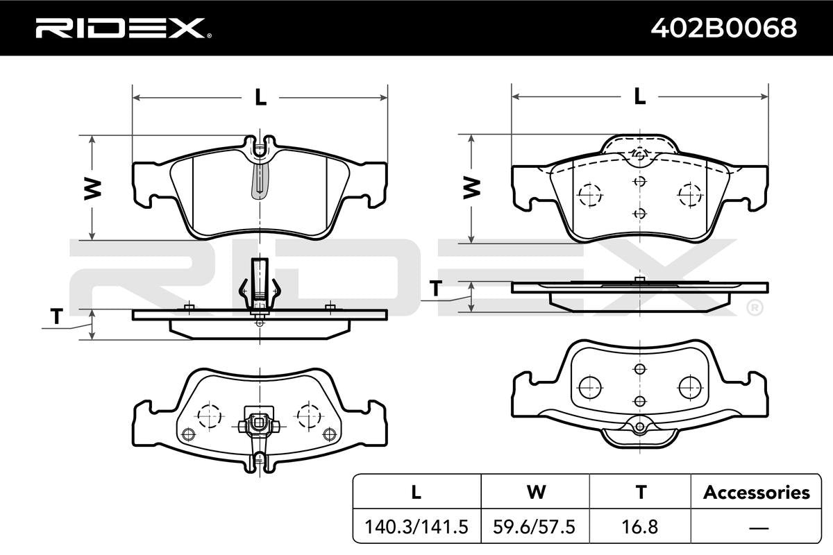 RIDEX 402B0068 Brake Pad Set for Mercedes - Rear Axle