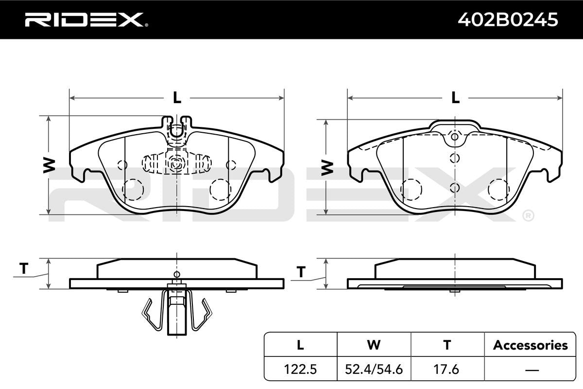 RIDEX 402B0245 Brake Pad Set for Mercedes - Rear axle