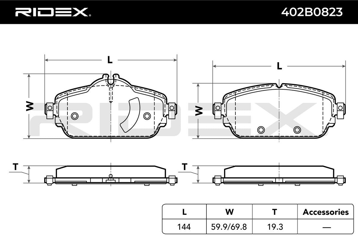 RIDEX 402B0823 Brake Pad Set for Mercedes - Front Axle