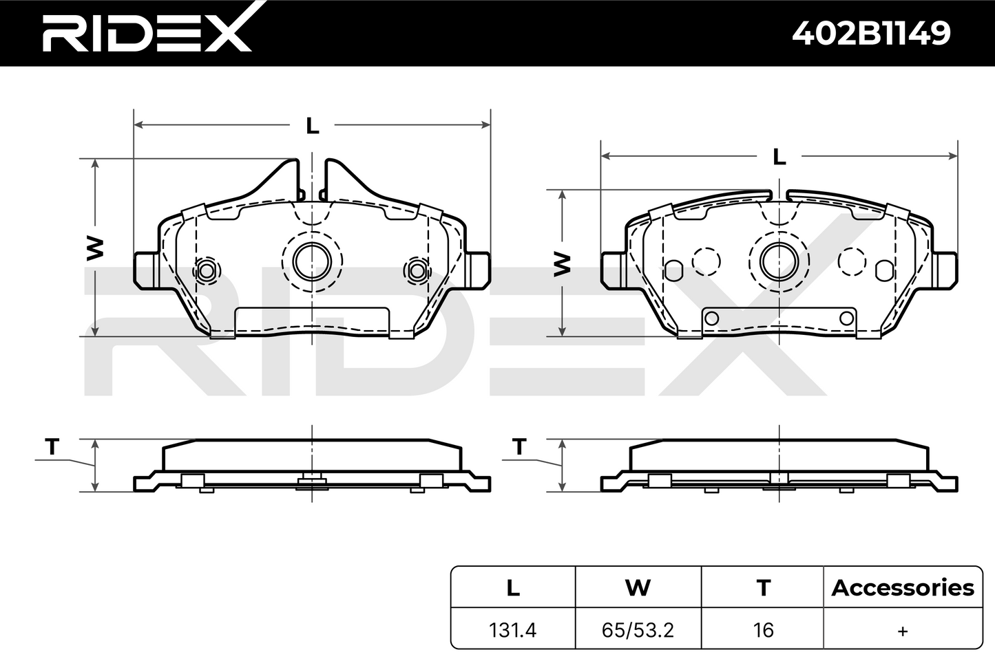 RIDEX 402B1149 Brake pad set for BMW i3 (I01)