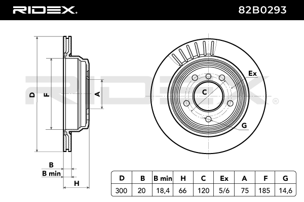 RIDEX 82B0293 Brake Disc - rear axle (pair)
