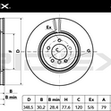 RIDEX 82B0779 Brake Disc - front axle (pair)