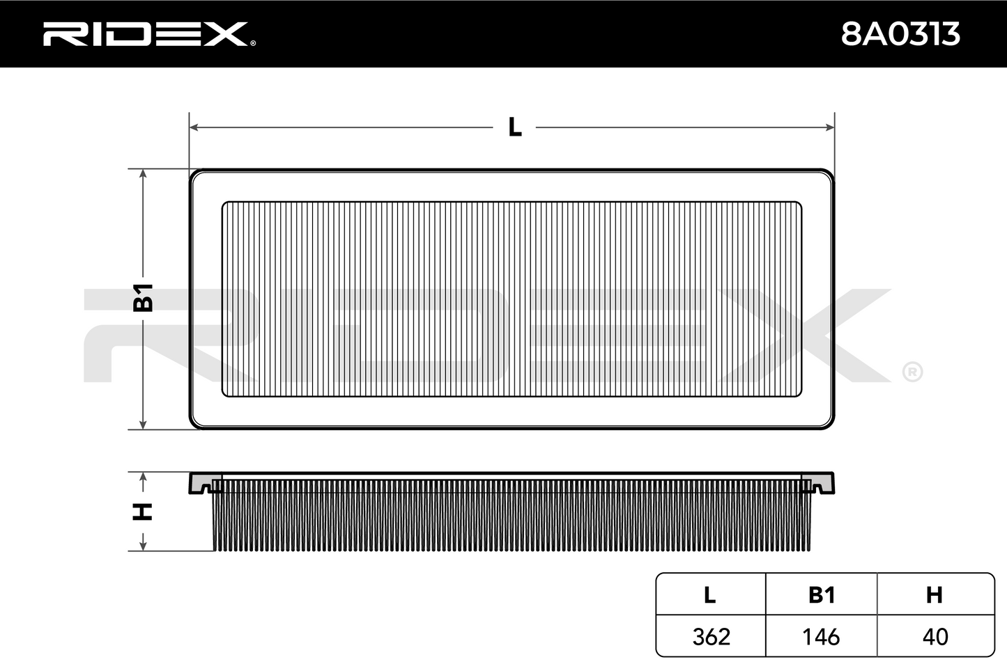 RIDEX 8A0313 Air Filter