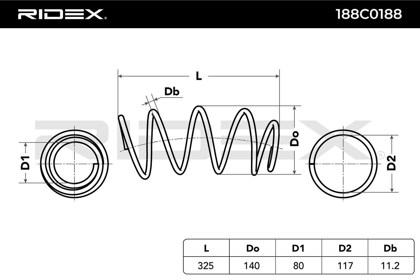 RIDEX 188C0188 Coil Spring