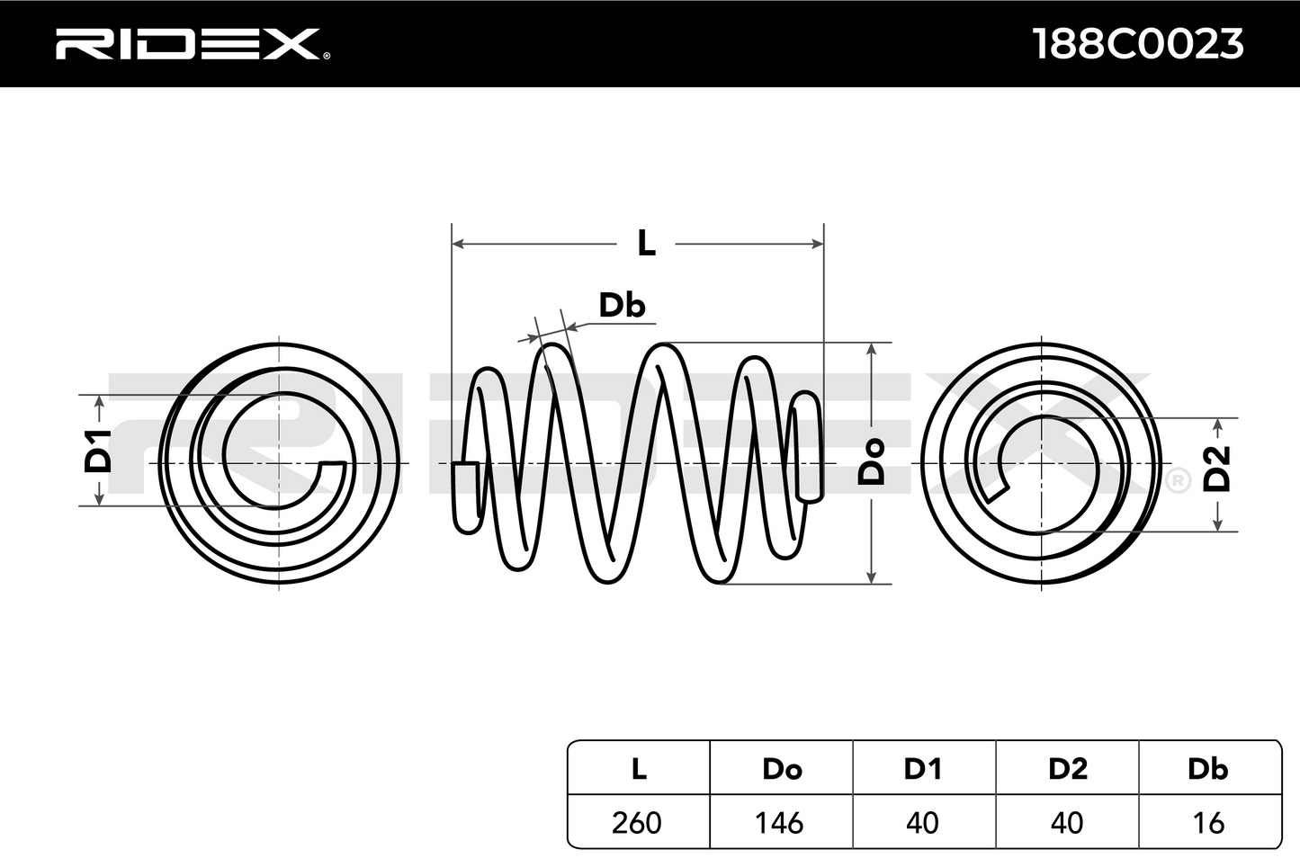 RIDEX 188C0023 Coil Spring for BMW 3 Series