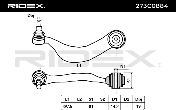 RIDEX 273C0884 Suspension arm