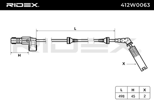 RIDEX 412W0063 ABS sensor Front axle