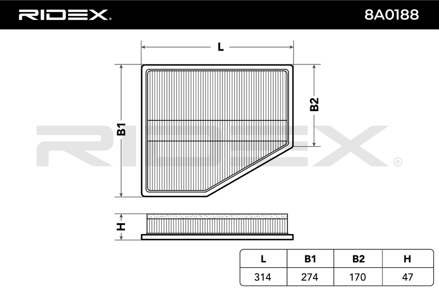 RIDEX 8A0188 Air Filter