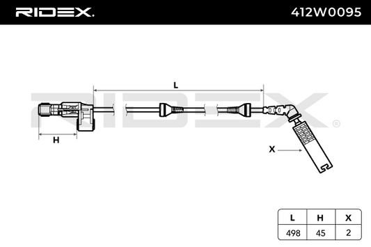 RIDEX 412W0095 ABS sensor Front axle - for BMW