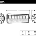 RIDEX 8A0010 Air Filter, Filter Insert, with pre-filter
