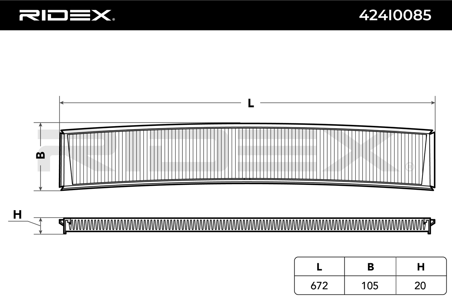 RIDEX 424I0085 Pollen filter