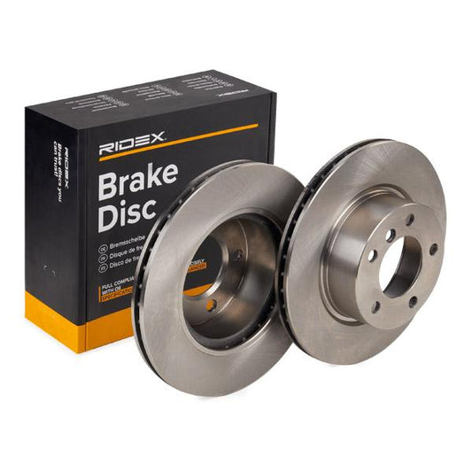 RIDEX 82B0153 Brake Disc, Front Axle, Vented, Uncoated (pair)